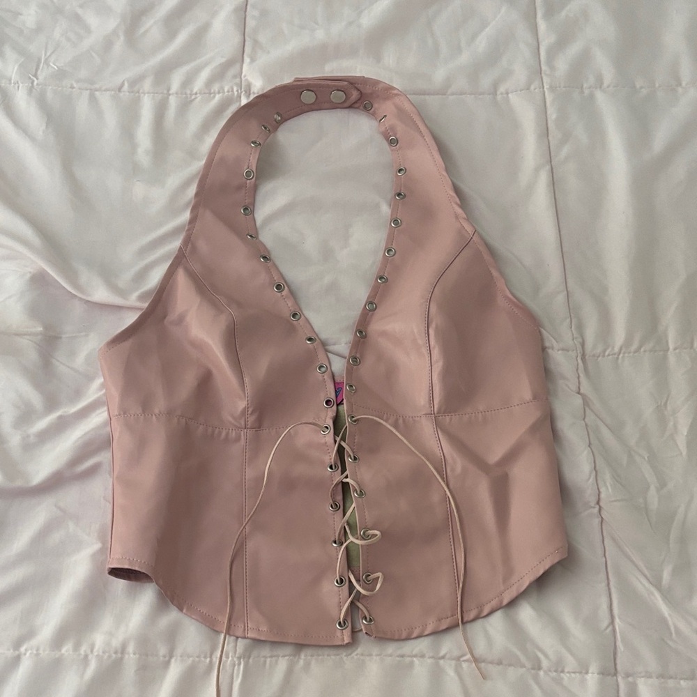 Edikted Lace-Up Halter Top